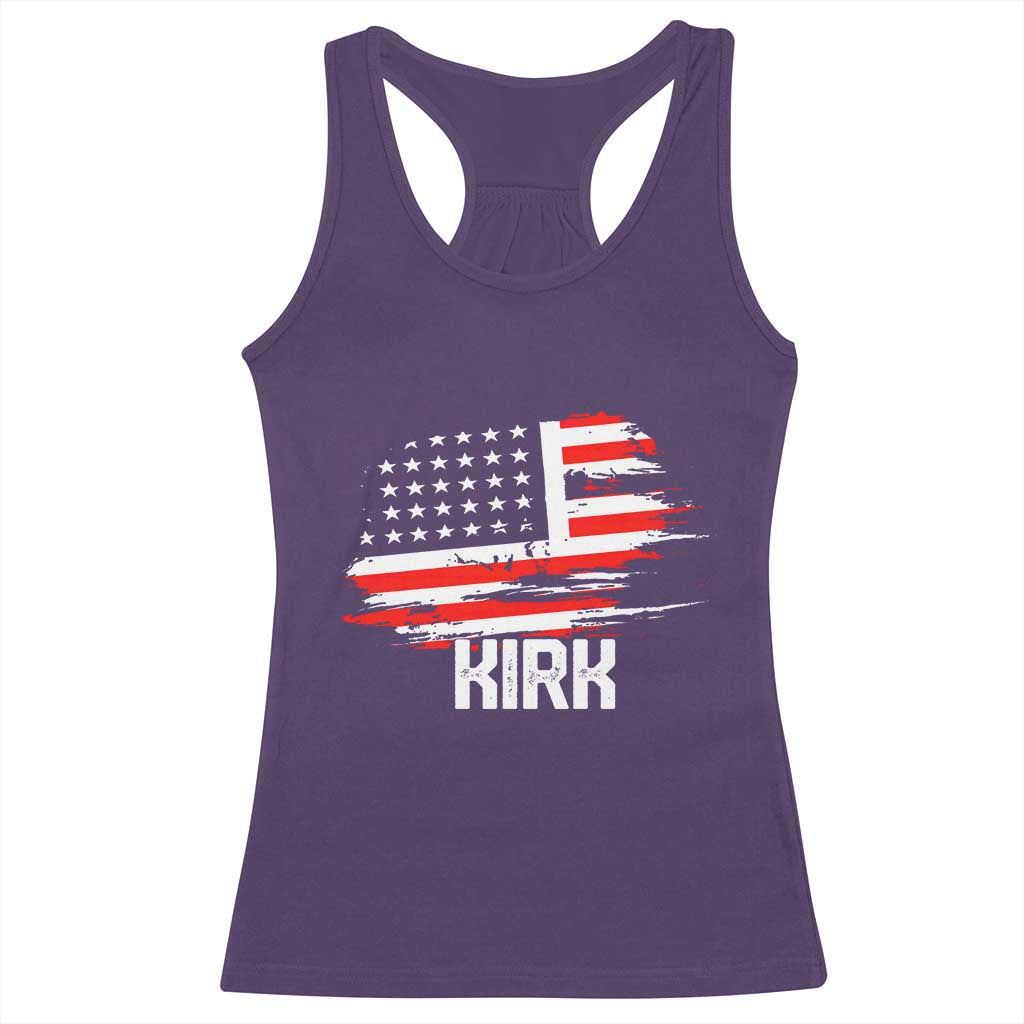American Flag Kirk Racerback Tank Top Distressed Patriotic Team Charlie Tribute - Wonder Print Shop