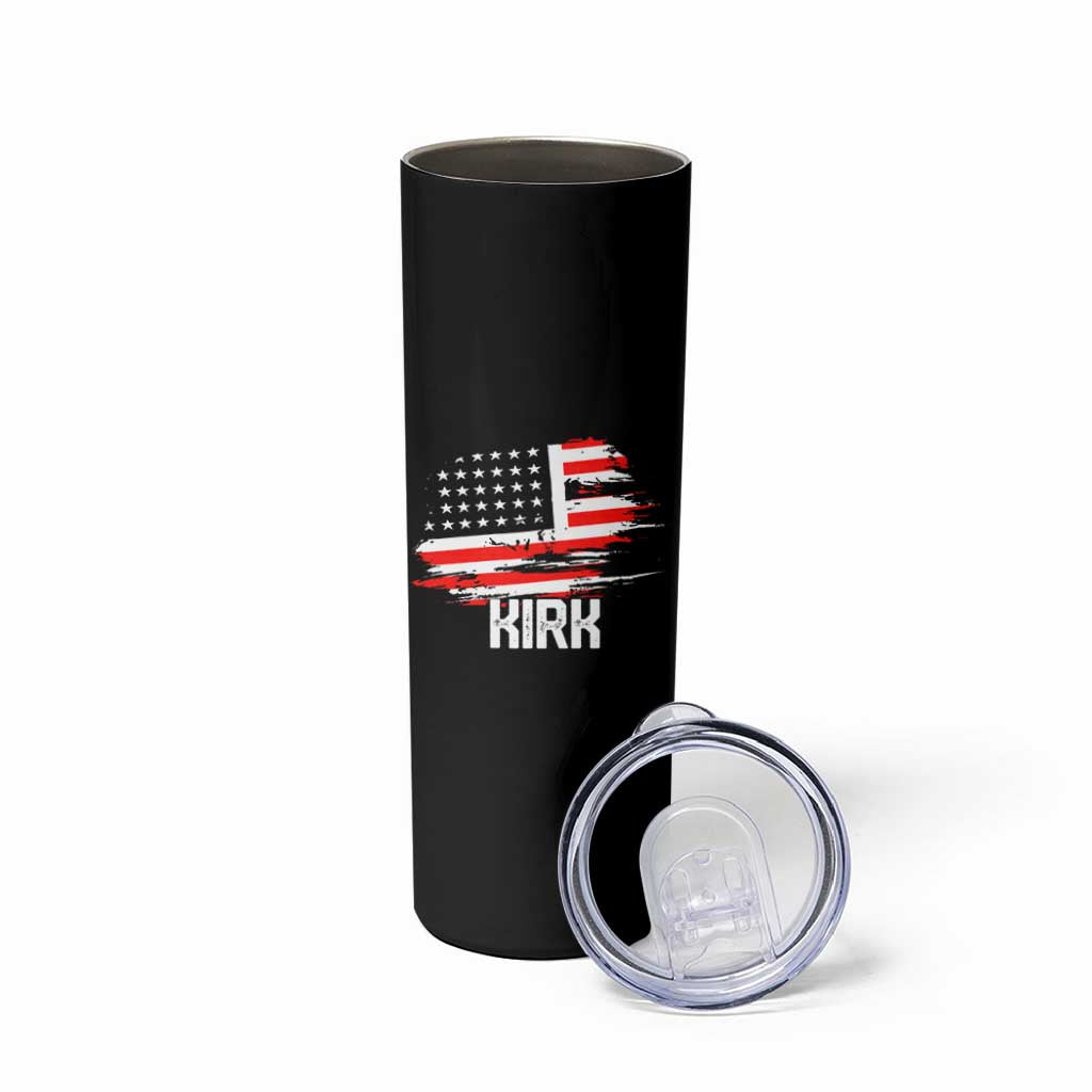 American Flag Kirk Skinny Tumbler Distressed Patriotic Team Charlie Tribute - Wonder Print Shop