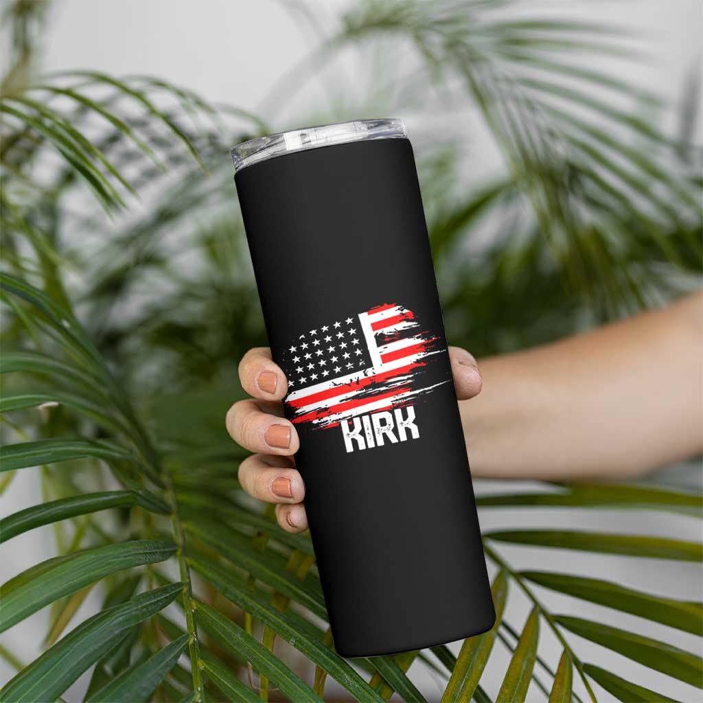 American Flag Kirk Skinny Tumbler Distressed Patriotic Team Charlie Tribute - Wonder Print Shop