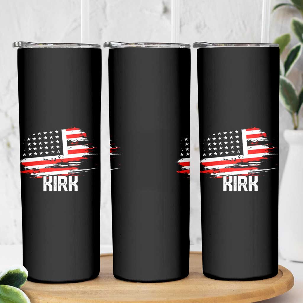 American Flag Kirk Skinny Tumbler Distressed Patriotic Team Charlie Tribute - Wonder Print Shop