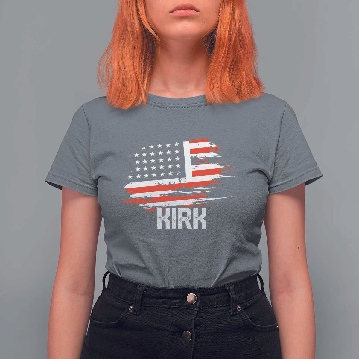 American Flag Kirk T Shirt For Women Distressed Patriotic Team Charlie Tribute - Wonder Print Shop