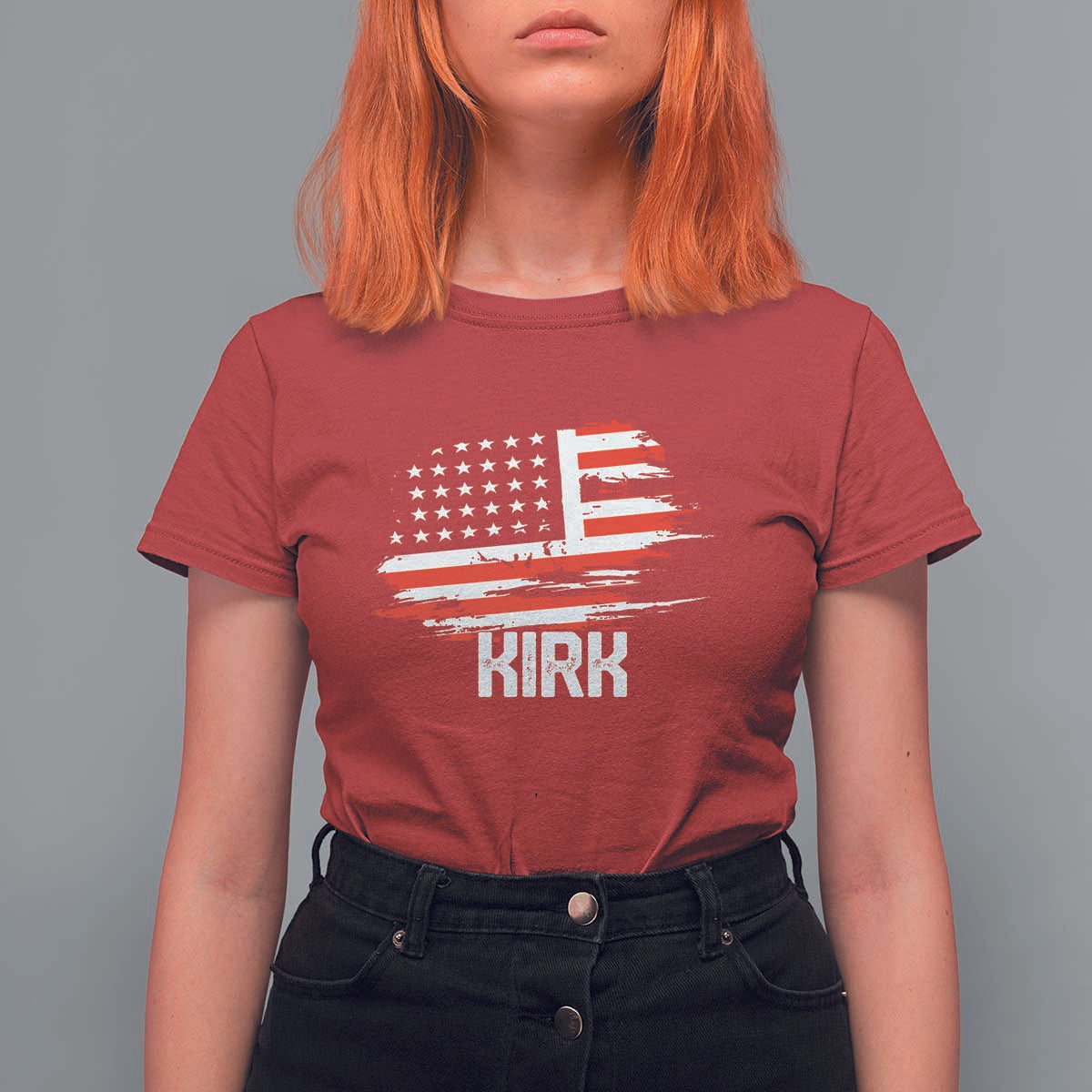 American Flag Kirk T Shirt For Women Distressed Patriotic Team Charlie Tribute - Wonder Print Shop