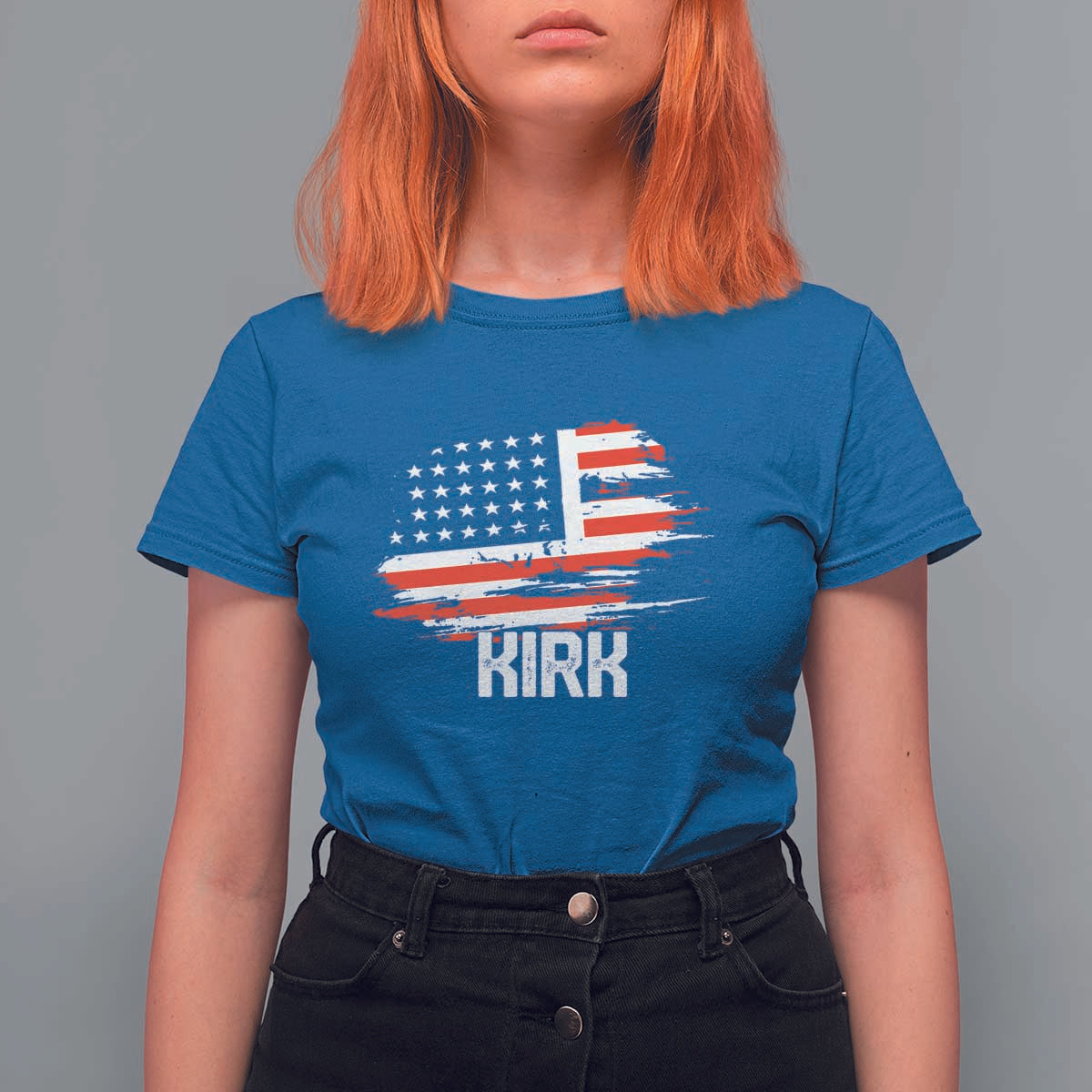 American Flag Kirk T Shirt For Women Distressed Patriotic Team Charlie Tribute - Wonder Print Shop