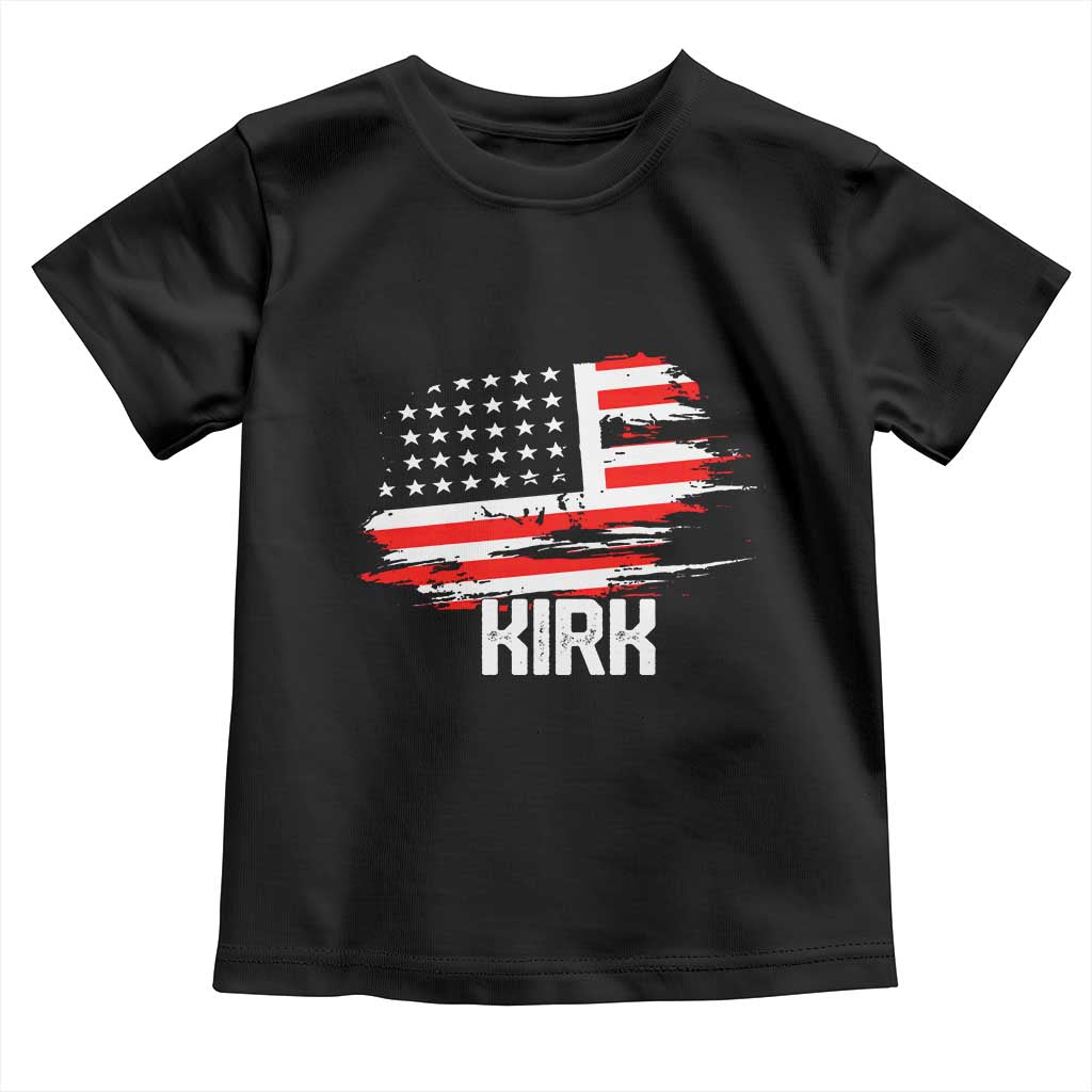 American Flag Kirk Toddler T Shirt Distressed Patriotic Team Charlie Tribute - Wonder Print Shop