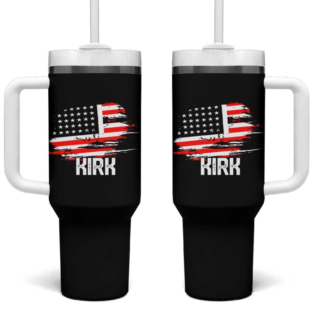 American Flag Kirk Tumbler With Handle Distressed Patriotic Team Charlie Tribute - Wonder Print Shop