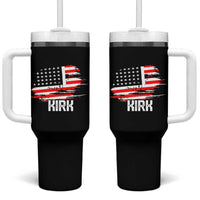 American Flag Kirk Tumbler With Handle Distressed Patriotic Team Charlie Tribute - Wonder Print Shop