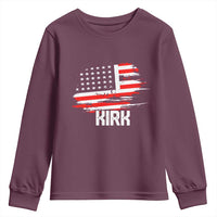 American Flag Kirk Youth Sweatshirt Distressed Patriotic Team Charlie Tribute - Wonder Print Shop