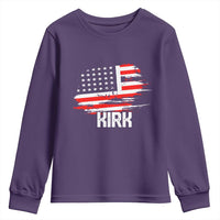 American Flag Kirk Youth Sweatshirt Distressed Patriotic Team Charlie Tribute - Wonder Print Shop