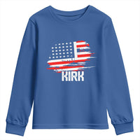 American Flag Kirk Youth Sweatshirt Distressed Patriotic Team Charlie Tribute - Wonder Print Shop