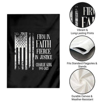 Charlie Kirk Patriotic Memorial Garden Flag Firm in Faith Fierce in Justice American Flag - Wonder Print Shop