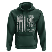 Charlie Kirk Patriotic Memorial Hoodie Firm in Faith Fierce in Justice American Flag - Wonder Print Shop