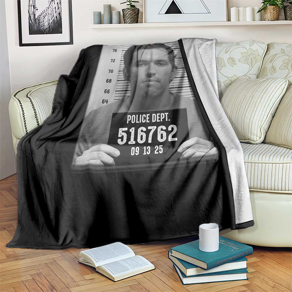 Tyler Robinson Mugshot Throw Blanket Justice For Charlie Kirk - Wonder Print Shop