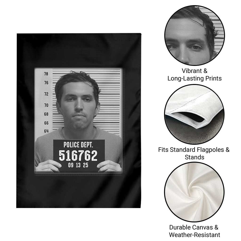 Tyler Robinson Mugshot Garden Flag Justice For Charlie Kirk - Wonder Print Shop