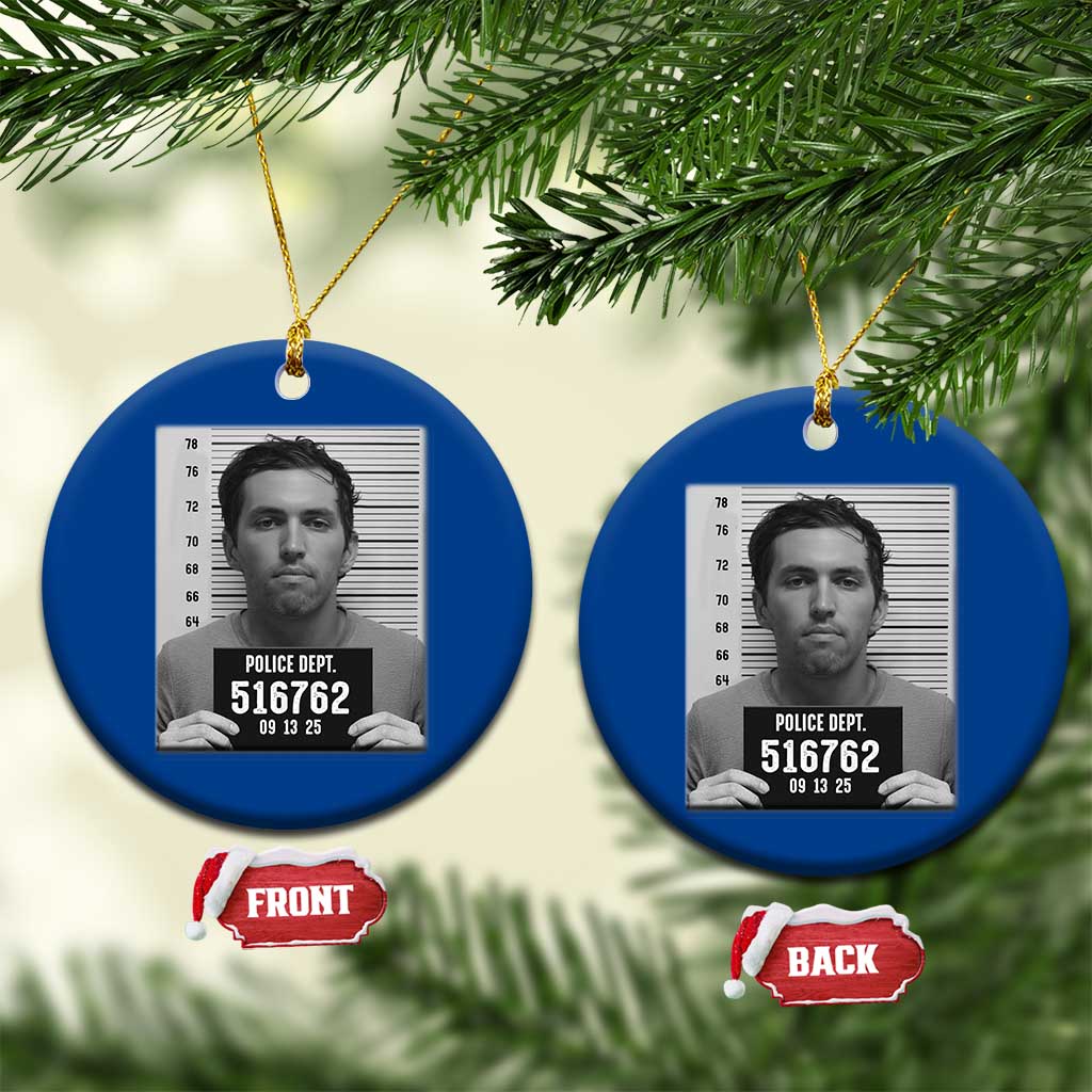 Tyler Robinson Mugshot Ceramic Ornament Justice For Charlie Kirk - Wonder Print Shop
