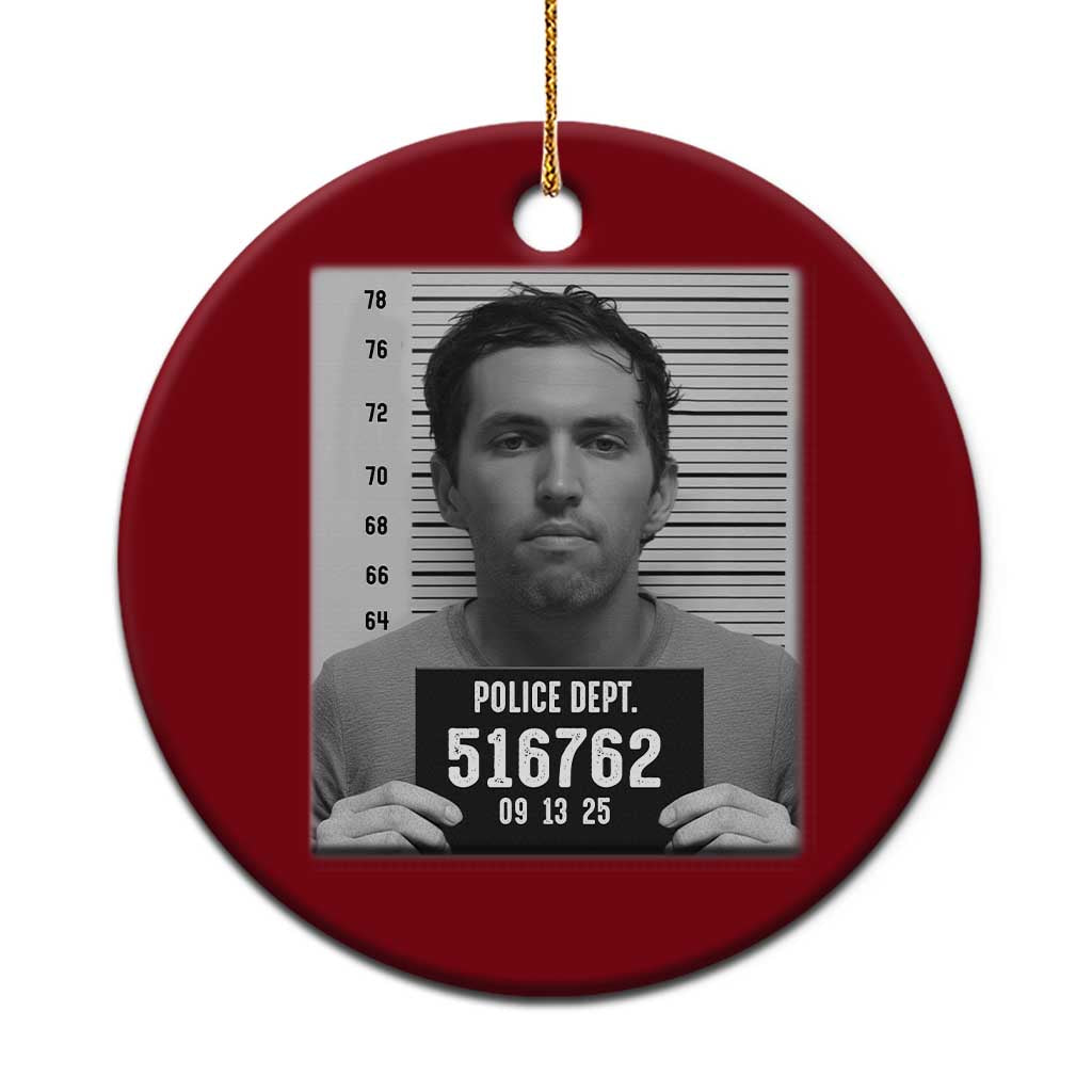 Tyler Robinson Mugshot Ceramic Ornament Justice For Charlie Kirk - Wonder Print Shop