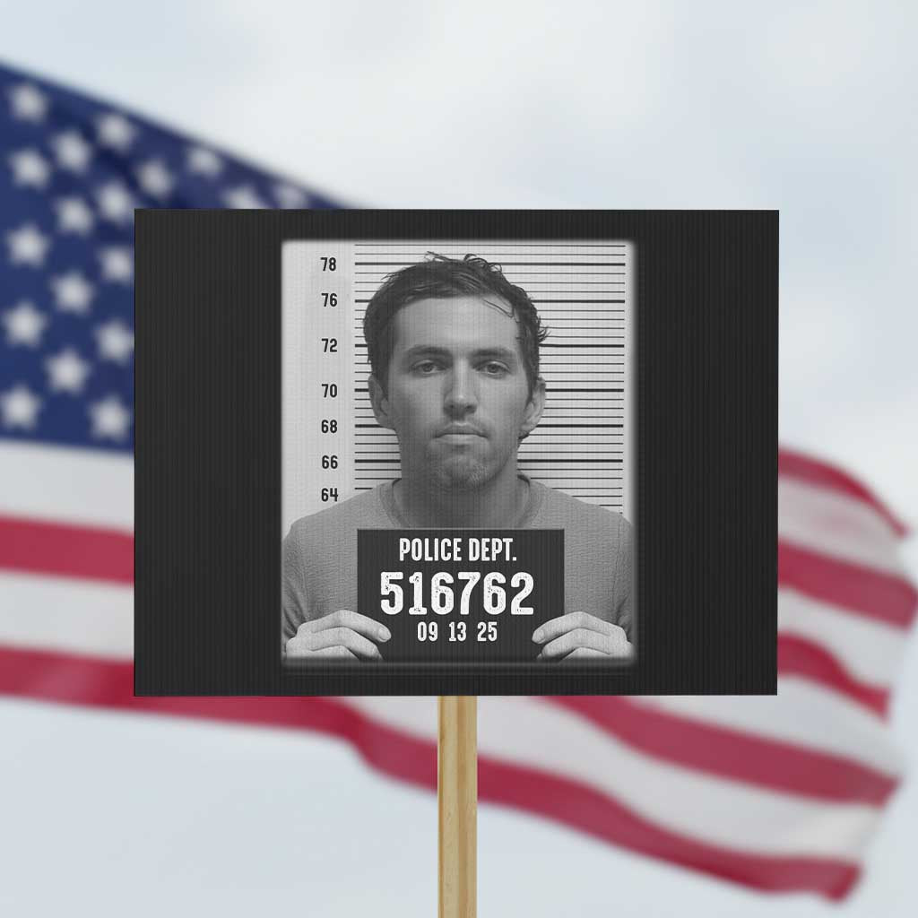 Tyler Robinson Mugshot Protest Sign Justice For Charlie Kirk - Wonder Print Shop
