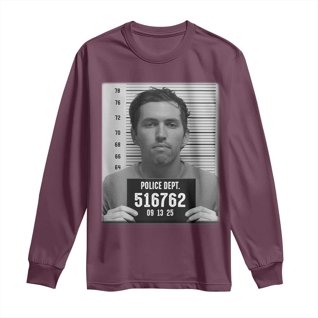 Tyler Robinson Mugshot Long Sleeve Shirt Justice For Charlie Kirk - Wonder Print Shop