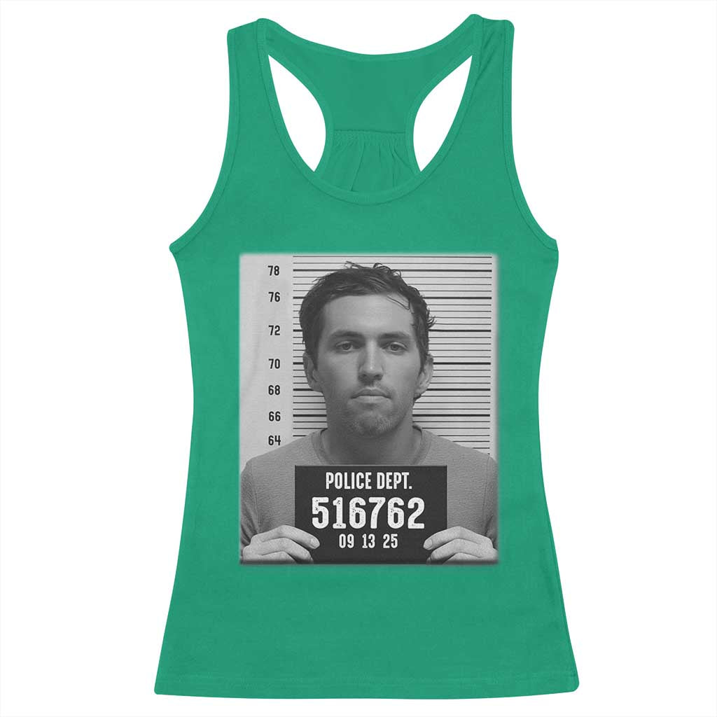Tyler Robinson Mugshot Racerback Tank Top Justice For Charlie Kirk - Wonder Print Shop