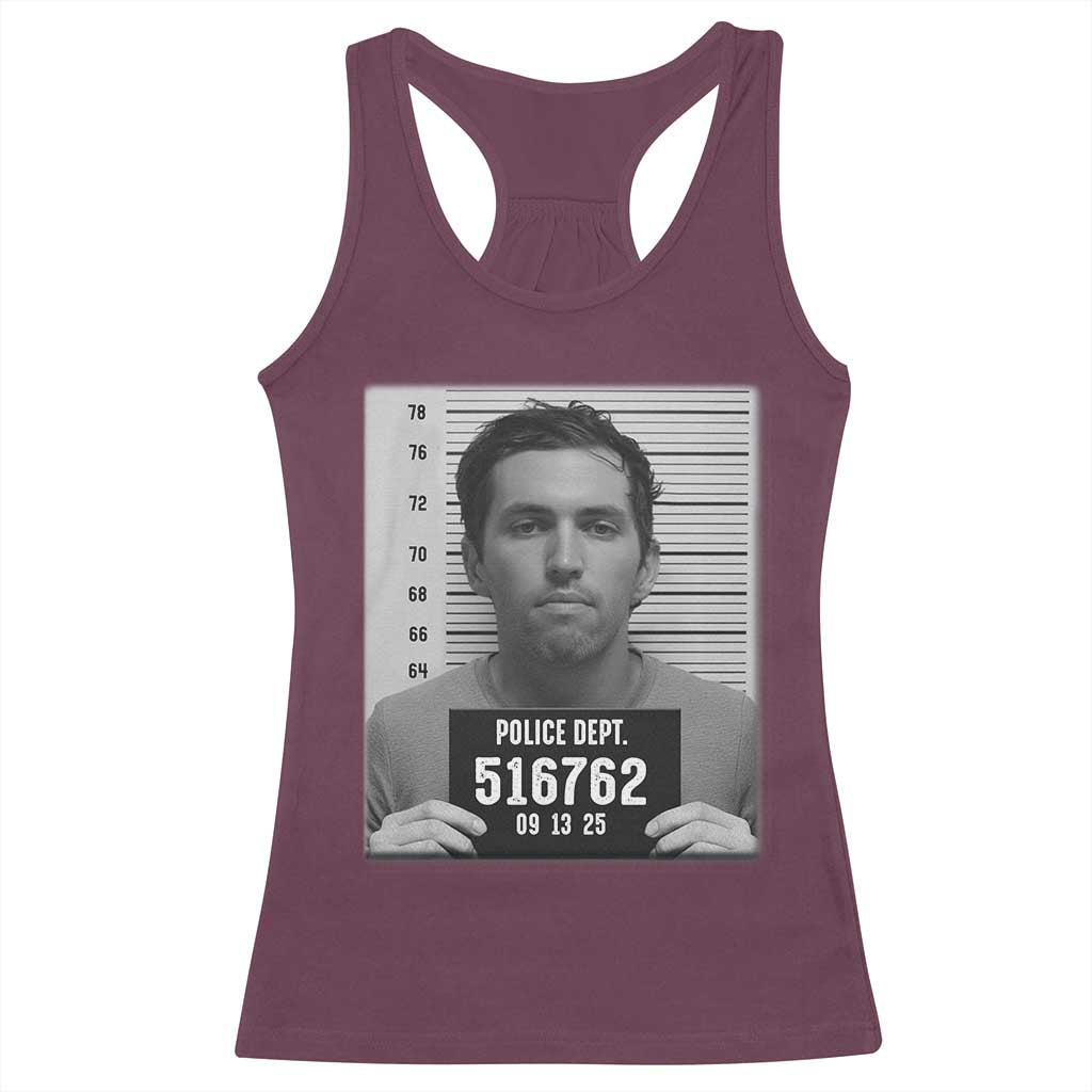 Tyler Robinson Mugshot Racerback Tank Top Justice For Charlie Kirk - Wonder Print Shop