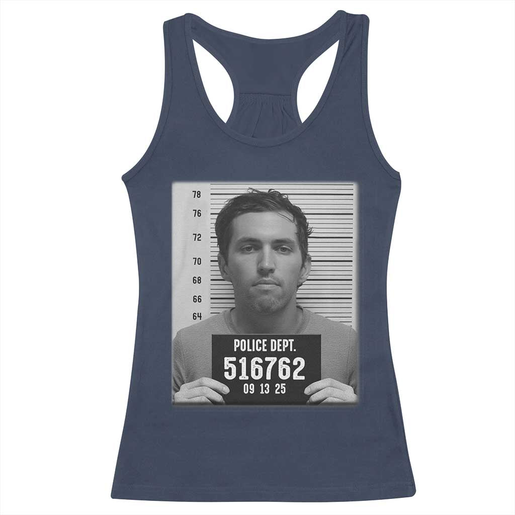 Tyler Robinson Mugshot Racerback Tank Top Justice For Charlie Kirk - Wonder Print Shop