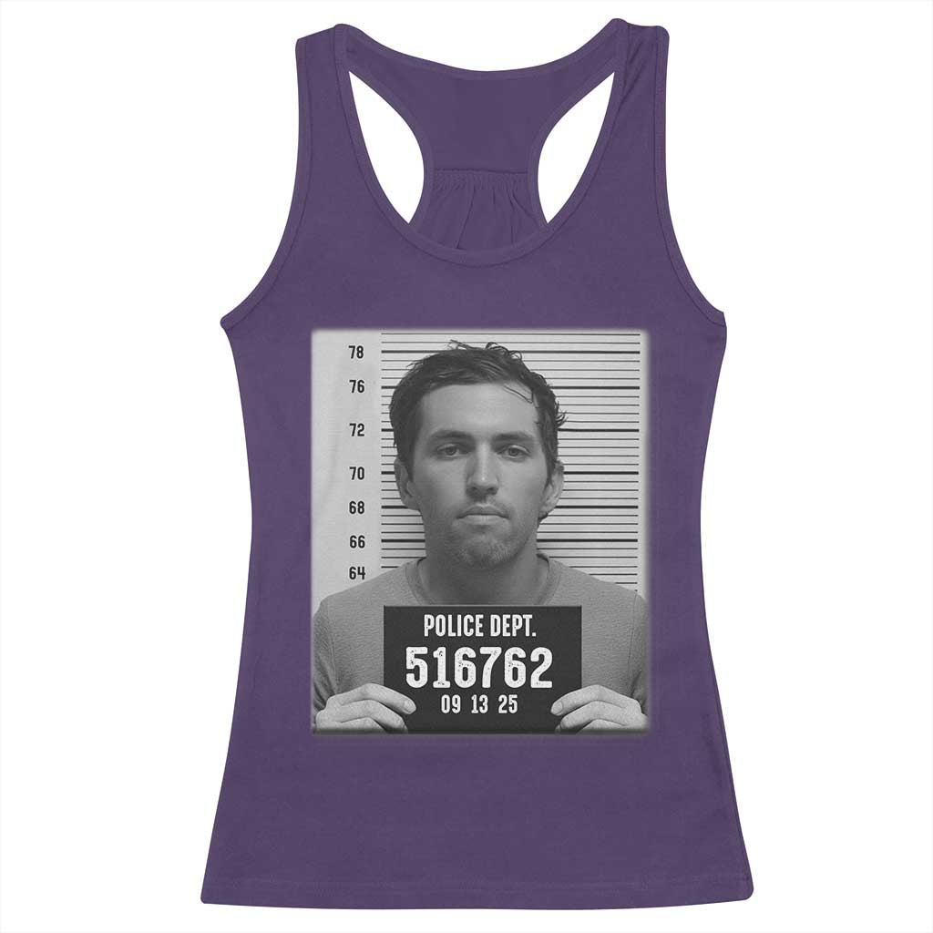 Tyler Robinson Mugshot Racerback Tank Top Justice For Charlie Kirk - Wonder Print Shop
