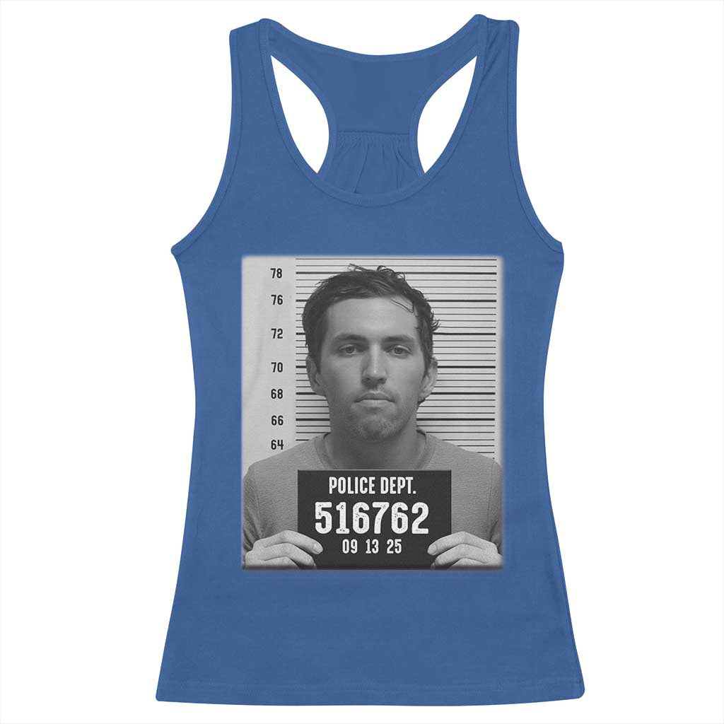Tyler Robinson Mugshot Racerback Tank Top Justice For Charlie Kirk - Wonder Print Shop