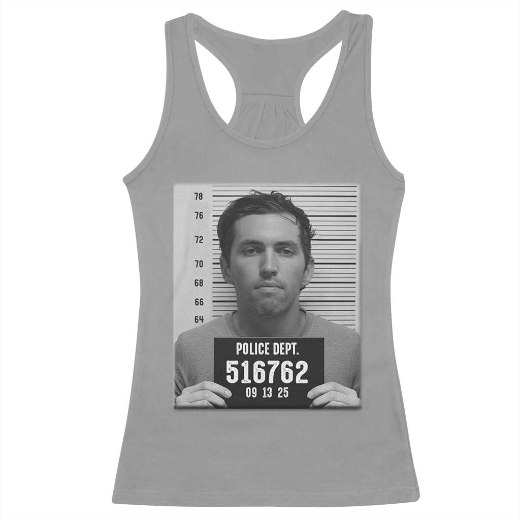 Tyler Robinson Mugshot Racerback Tank Top Justice For Charlie Kirk - Wonder Print Shop