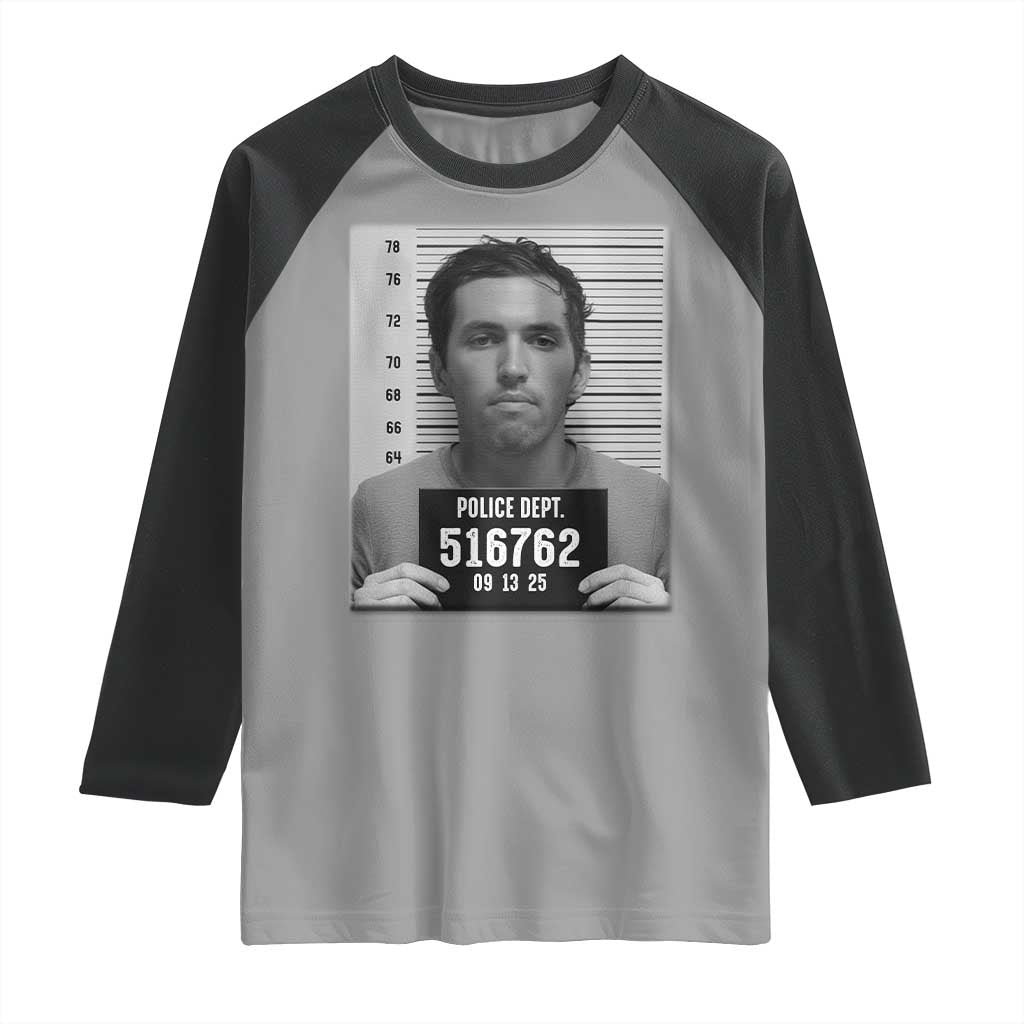 Tyler Robinson Mugshot Raglan Shirt Justice For Charlie Kirk - Wonder Print Shop