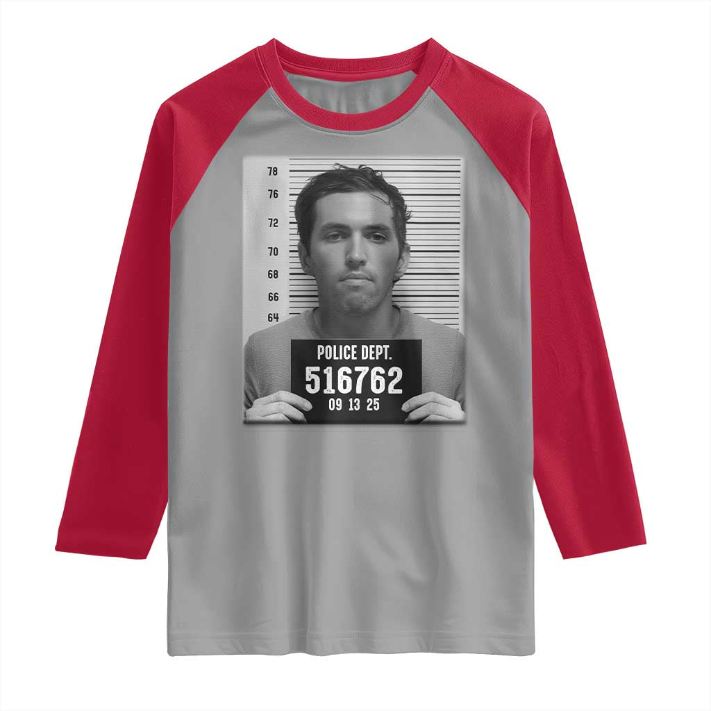 Tyler Robinson Mugshot Raglan Shirt Justice For Charlie Kirk - Wonder Print Shop