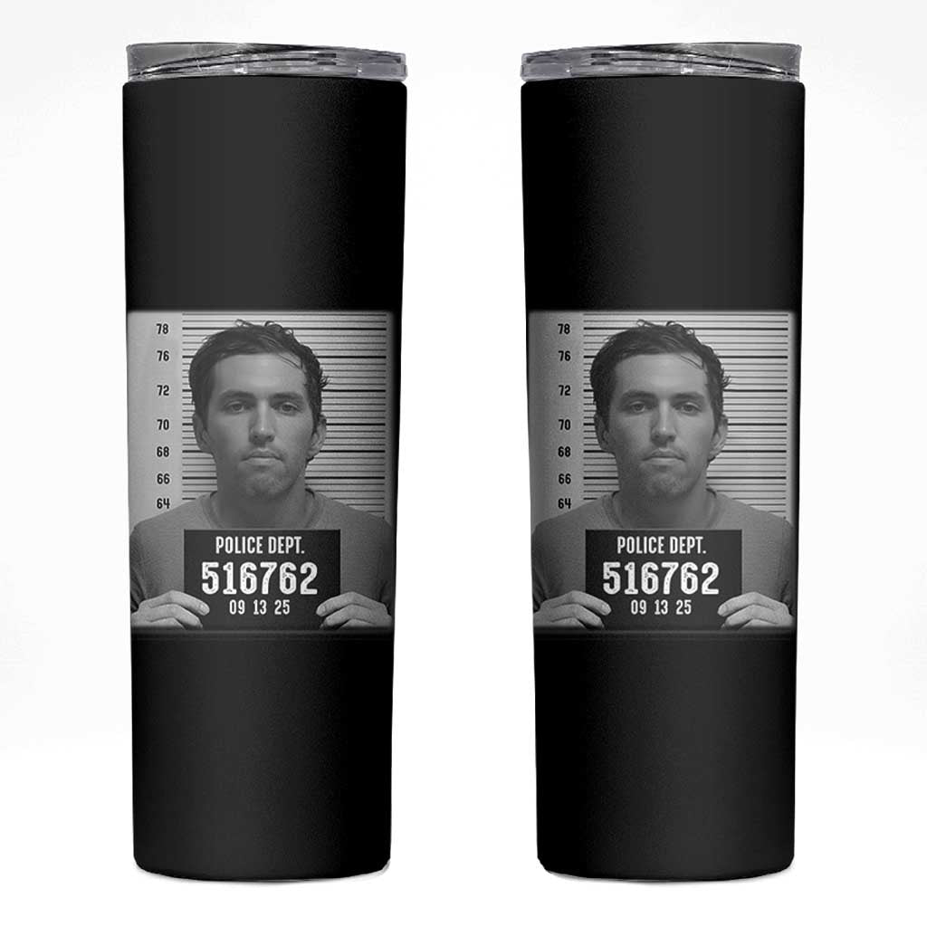 Tyler Robinson Mugshot Skinny Tumbler Justice For Charlie Kirk - Wonder Print Shop