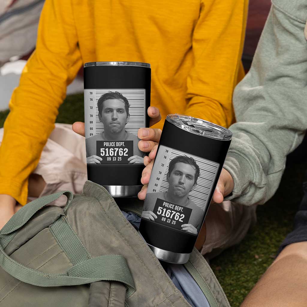 Tyler Robinson Mugshot Tumbler Cup Justice For Charlie Kirk - Wonder Print Shop