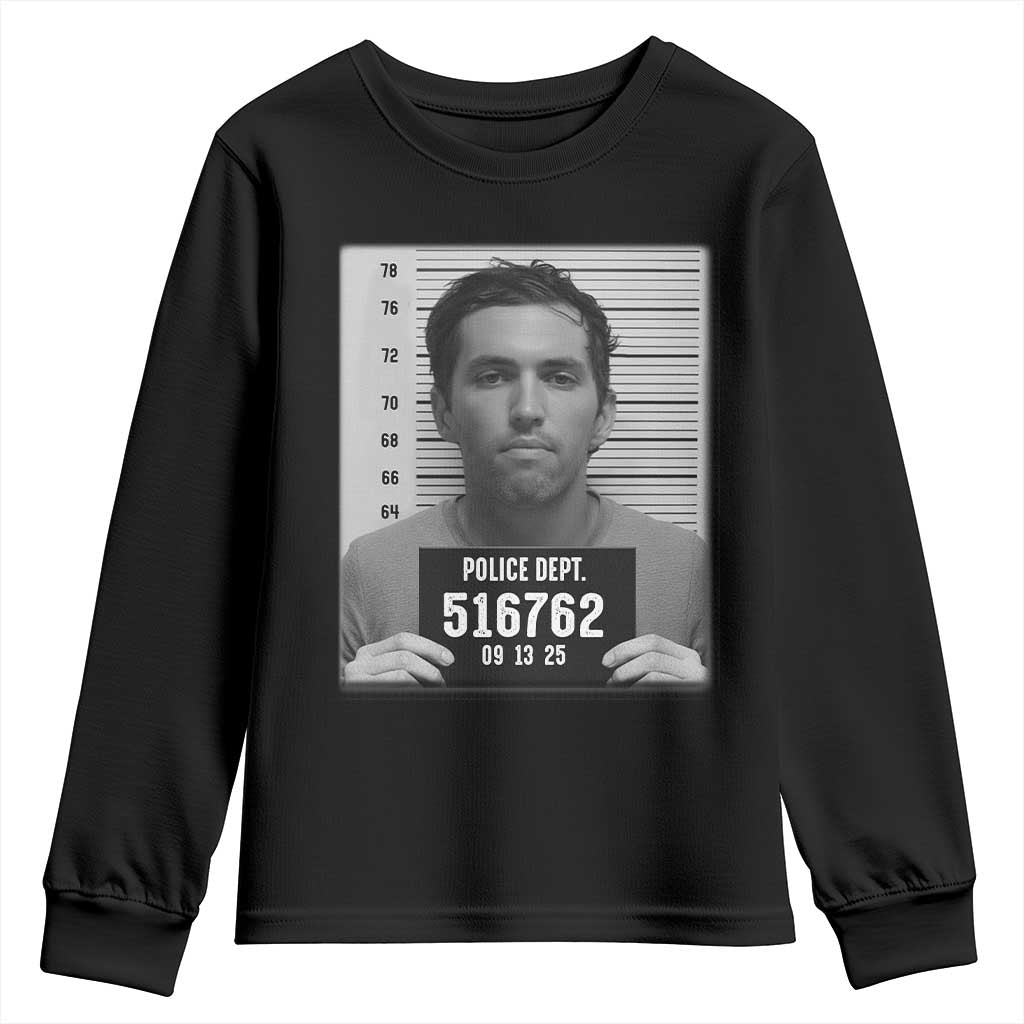 Tyler Robinson Mugshot Youth Sweatshirt Justice For Charlie Kirk - Wonder Print Shop
