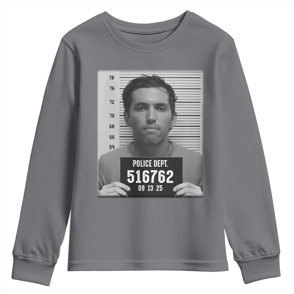 Tyler Robinson Mugshot Youth Sweatshirt Justice For Charlie Kirk - Wonder Print Shop