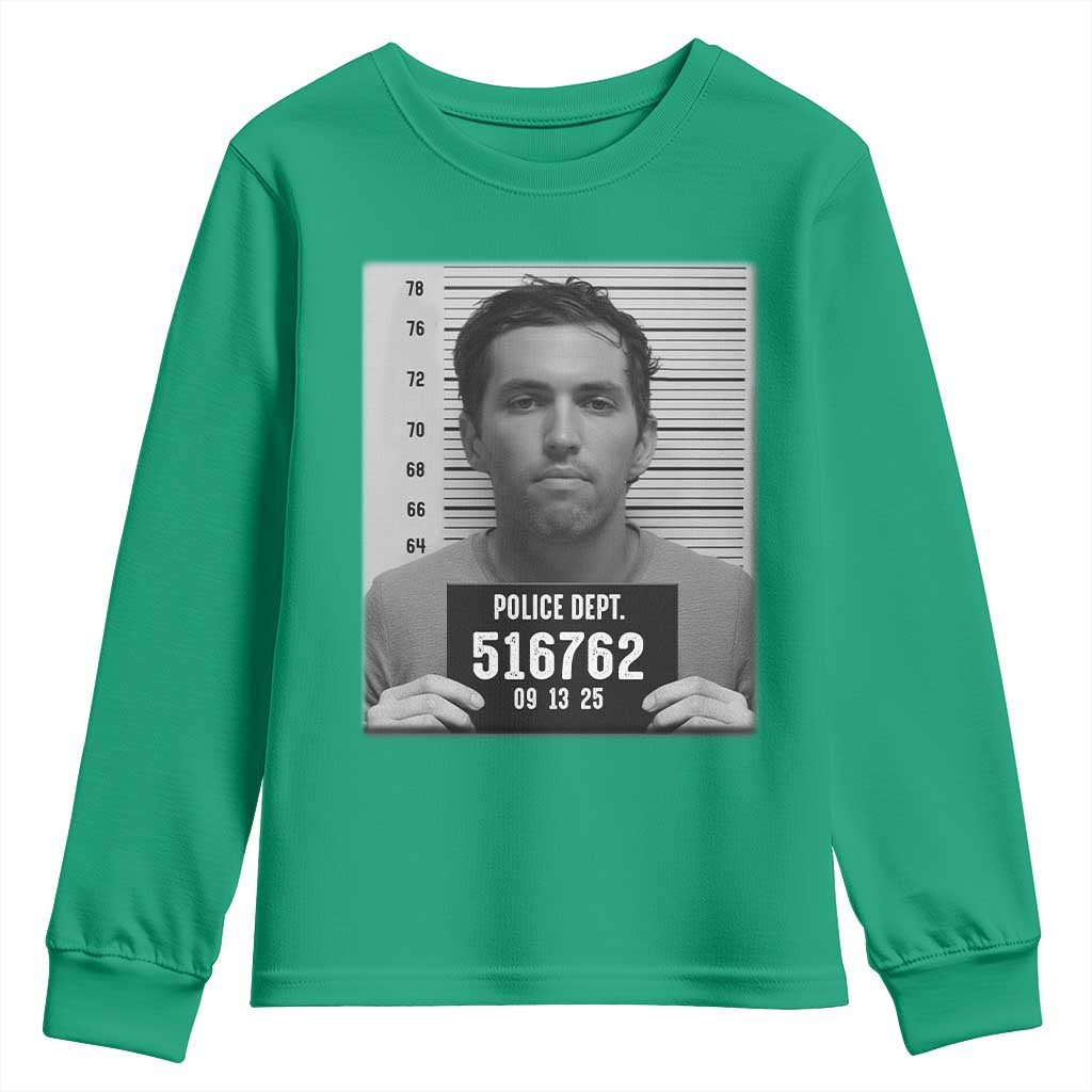 Tyler Robinson Mugshot Youth Sweatshirt Justice For Charlie Kirk - Wonder Print Shop