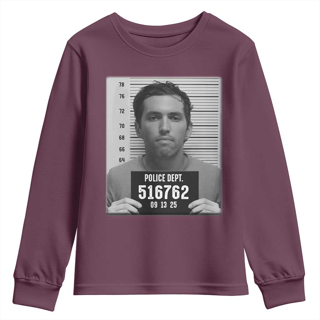 Tyler Robinson Mugshot Youth Sweatshirt Justice For Charlie Kirk - Wonder Print Shop