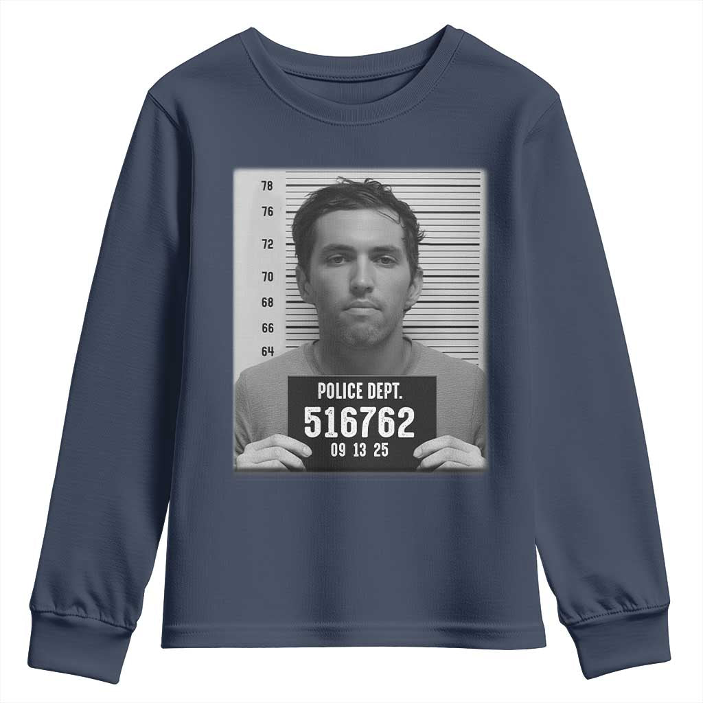 Tyler Robinson Mugshot Youth Sweatshirt Justice For Charlie Kirk - Wonder Print Shop