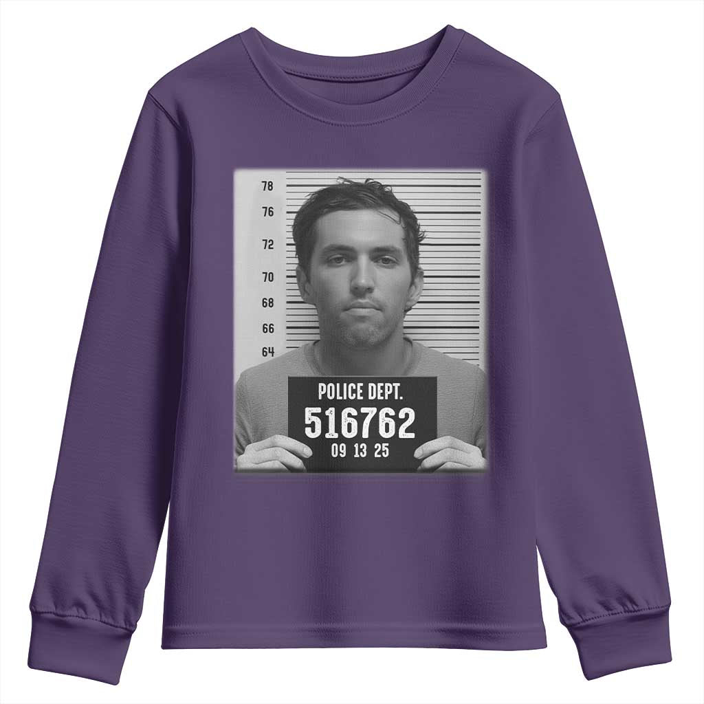Tyler Robinson Mugshot Youth Sweatshirt Justice For Charlie Kirk - Wonder Print Shop