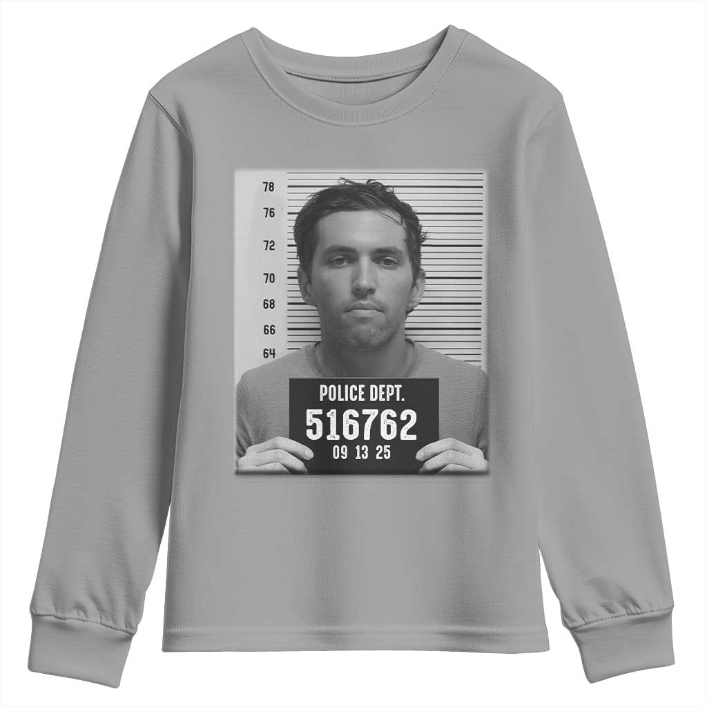 Tyler Robinson Mugshot Youth Sweatshirt Justice For Charlie Kirk - Wonder Print Shop