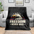 Freedom Never Dies Throw Blanket Bold Patriotic Eagle Graphic for True American Patriots - Wonder Print Shop