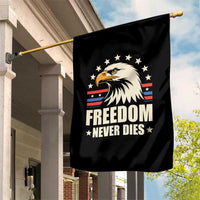 Freedom Never Dies Garden Flag Bold Patriotic Eagle Graphic for True American Patriots - Wonder Print Shop
