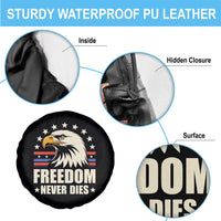 Freedom Never Dies Spare Tire Cover Bold Patriotic Eagle Graphic for True American Patriots - Wonder Print Shop