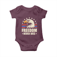 Freedom Never Dies Baby Onesie Bold Patriotic Eagle Graphic for True American Patriots - Wonder Print Shop