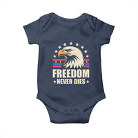 Freedom Never Dies Baby Onesie Bold Patriotic Eagle Graphic for True American Patriots - Wonder Print Shop