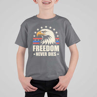 Freedom Never Dies T Shirt For Kid Bold Patriotic Eagle Graphic for True American Patriots - Wonder Print Shop