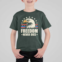 Freedom Never Dies T Shirt For Kid Bold Patriotic Eagle Graphic for True American Patriots - Wonder Print Shop