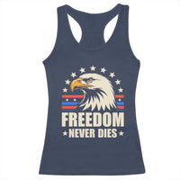 Freedom Never Dies Racerback Tank Top Bold Patriotic Eagle Graphic for True American Patriots - Wonder Print Shop