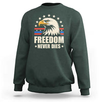 Freedom Never Dies Sweatshirt Bold Patriotic Eagle Graphic for True American Patriots - Wonder Print Shop