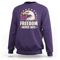 Freedom Never Dies Sweatshirt Bold Patriotic Eagle Graphic for True American Patriots - Wonder Print Shop