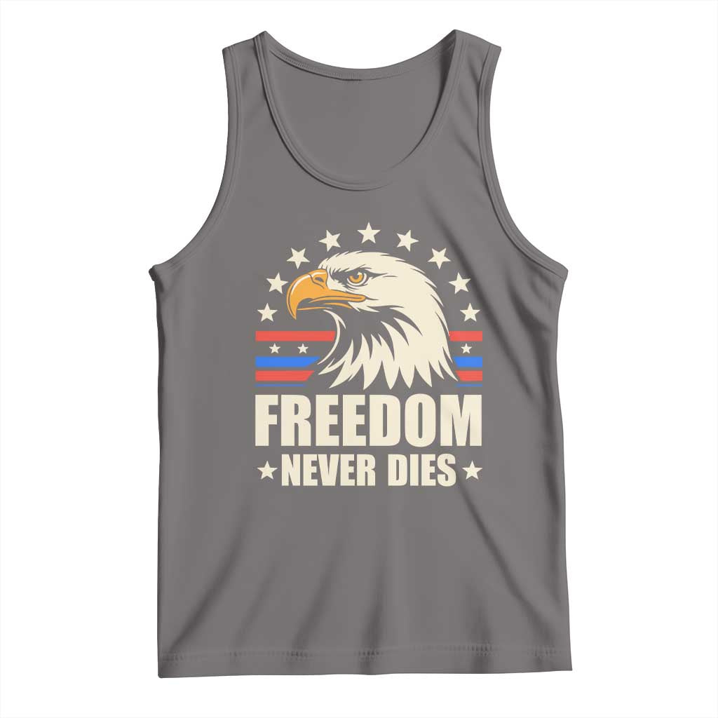Freedom Never Dies Tank Top Bold Patriotic Eagle Graphic for True American Patriots - Wonder Print Shop