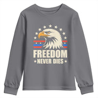 Freedom Never Dies Youth Sweatshirt Bold Patriotic Eagle Graphic for True American Patriots - Wonder Print Shop